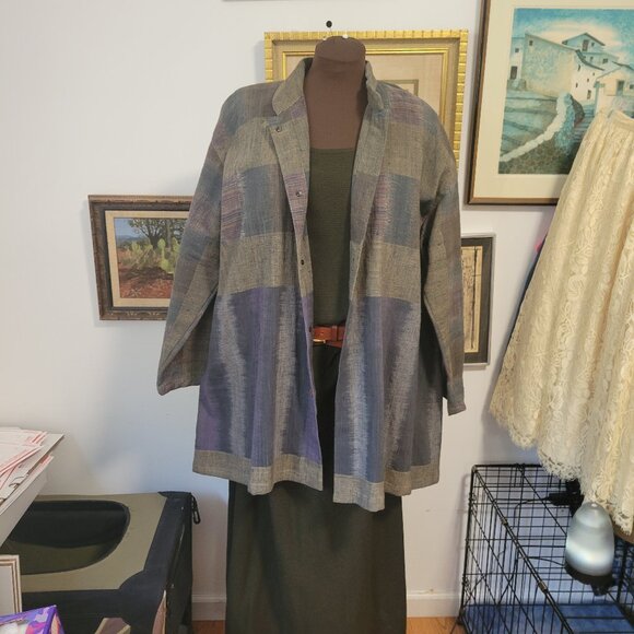 Yasuko Kurisaka 100% Cotton Asymmetrical Japanese Coat hand Woven